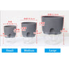 Transparent Double Layer Plastic Flower Pot Self Watering Flowerpot Cotton Rope Watering Small Plant Pot with Injection Port