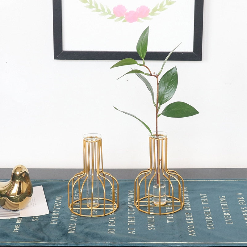 Golden Hydroponics Vase Decoration