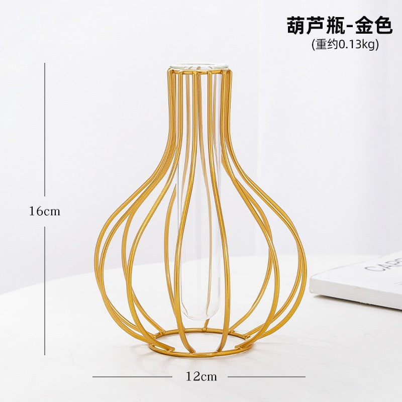 Golden Hydroponics Vase Decoration