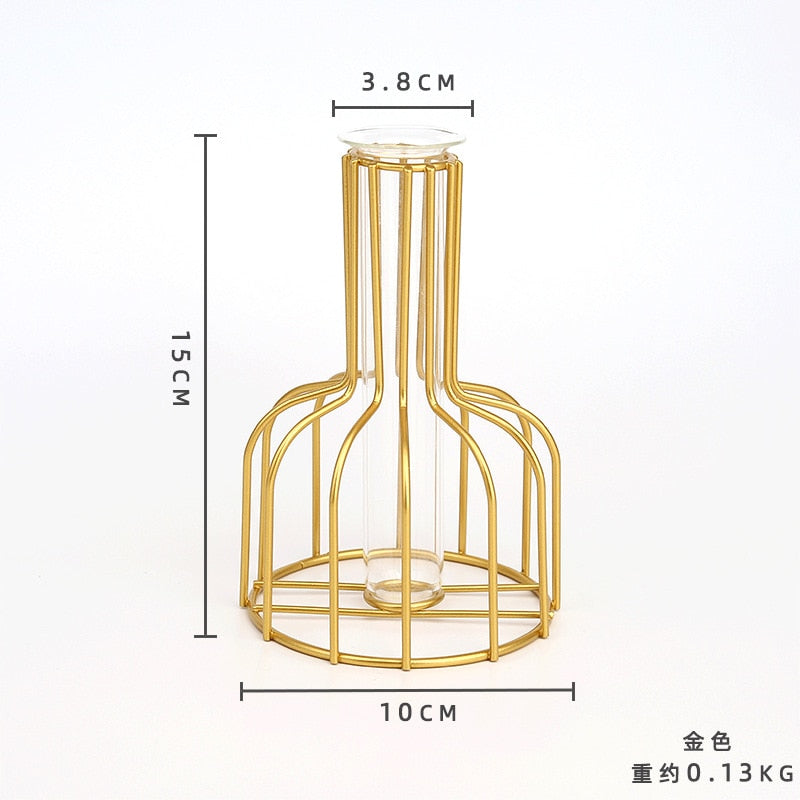 Golden Hydroponics Vase Decoration