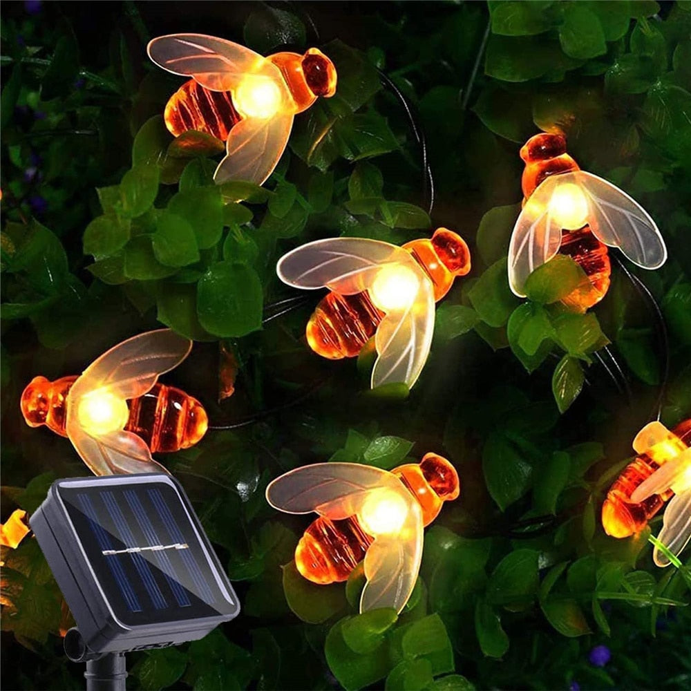 Solar String Cute Bee Outdoor Light