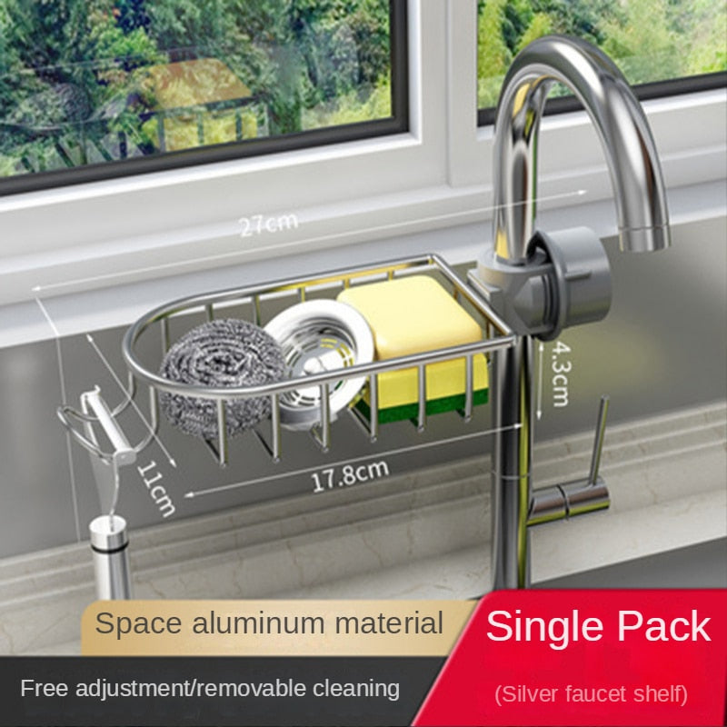 Kitchen Space Aluminum Sink Drain Rack